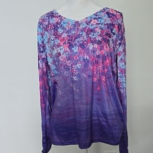 Amazon Vibrant Purple and Pink Long Sleeve Top